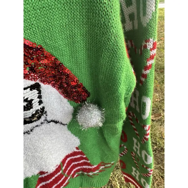 Joe Boxer Women's Size‎ Large Fun Holiday Santa Sweater With Sequin - Image 5