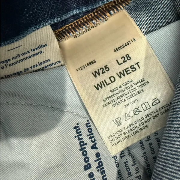 NWT Wrangler Wild West 603 Indigood High Rise‎ Straight Blue Wash Size 25 x 28 - Image 7