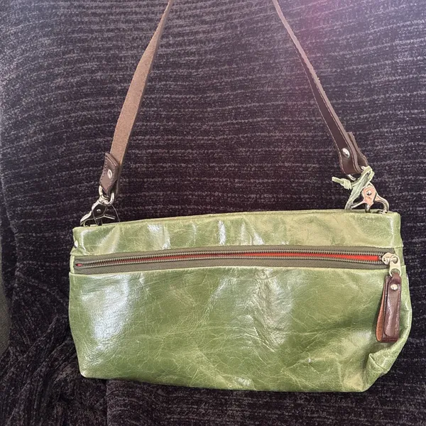 TANO leather handbag | shoulder strap, medium size U2k Green Brown Purse‎ - Image 5
