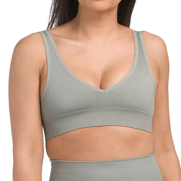 L SPACE Work It Bra Top in Sage Size M/L - Image 2