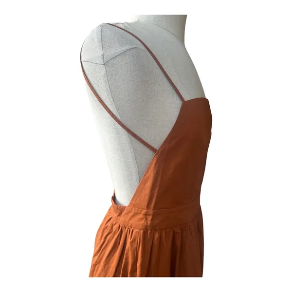 O.P.T. Dionne Cotton Tiered Boho Midi Dress in Rust Size Large NWT Cottagecore - Image 4