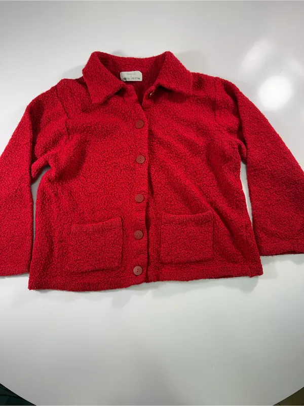 Knitworks Women's Red Button Front Sweater Size L - Image 2