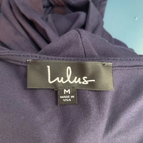 NWT Lulus Garden District Wrap Maxi Dress‎ in Navy Blue Size Medium - Image 6