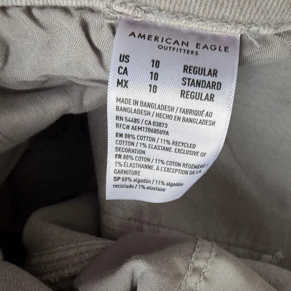 American Eagle Stretch Stovepipe Jeans High-Waisted‎ Grey Colored Denim Size 10 - Image 10