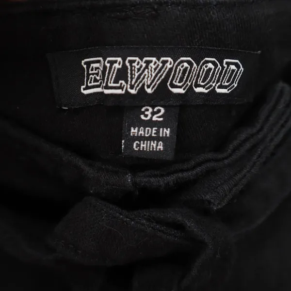 Elwood Mens Black Cotton Cargo Pants Drawstring Bungee Ankle Size 32 Streetwear - Image 2