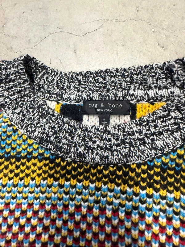 rag & bone Multicolor Striped Knit Crewneck Sweater - Image 2