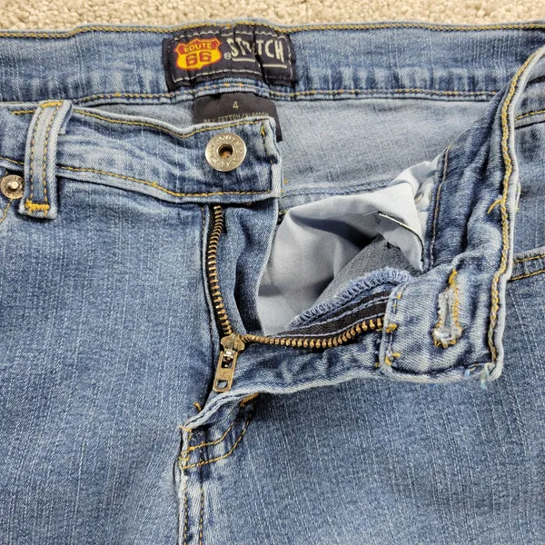 VTG 90s Route 66 Womens Jeans 4 Blue Bootcut Med Wash Mid Rise Stretch Denim - Image 11