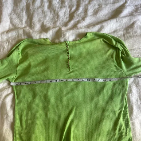 Vintage NorthCrest Green Ribbed Henley Shirt L 90s Y2K Granola Outdoor - Image 6