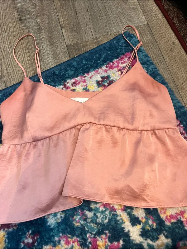 Wilfred Rust Pink Satin Peplum Cami Top - Image 7