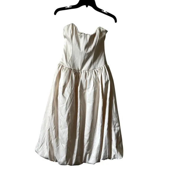 Oh Polly Gloriana Convertible Bow-Detail Bubble Hem Midaxi Dress in Ivory Size 6 - Image 9