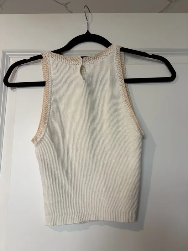 House of Harlow 1960 Cream Ribbed Knit Tank - Image 2