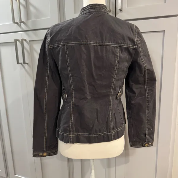Boden Women's Gray Cotton Y2K Utility Jacket Button Front Pockets‎ Size US 2 - Image 2