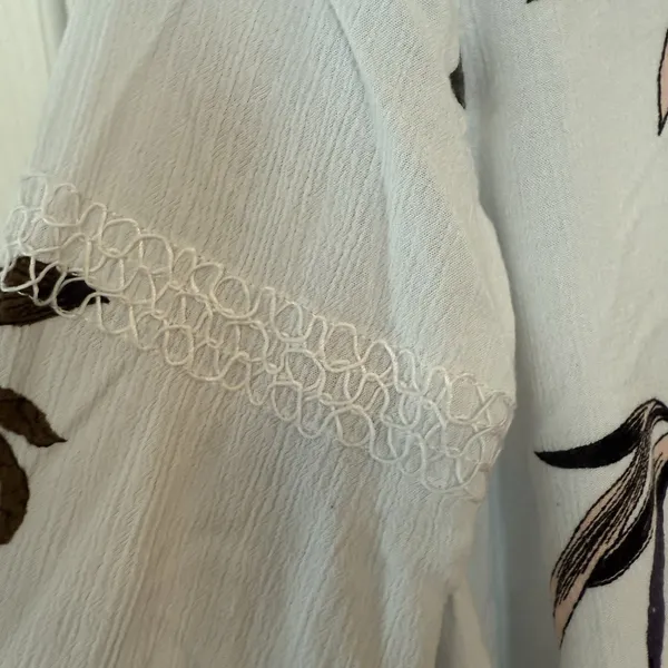 Free People Floral Mini Swing Dress Tunic White Feminine‎ Lace Party Hi-Lo Small - Image 10