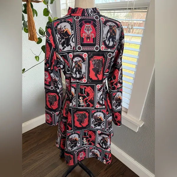 HTF BlackMilk Krampus Posters Long Sleeve Evil Mini Skater Dress Size XL‎ Rare - Image 5
