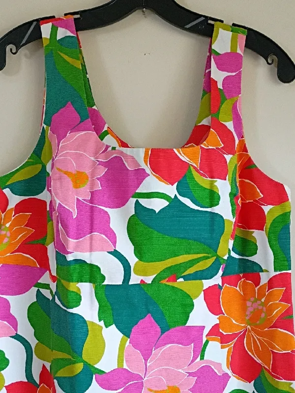 Boden Multicolor Floral Print Dress - White, Green, Teal & Orange Size 12L - Image 2