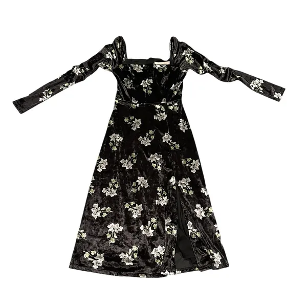 Anthropologie Hutch Stretch Velvet Floral MIDI Dress Size XS - Image 5