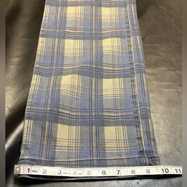 Judy Blue Blue and Tan Plaid HighWaist Vintage Look Jeans size 14W - Image 16
