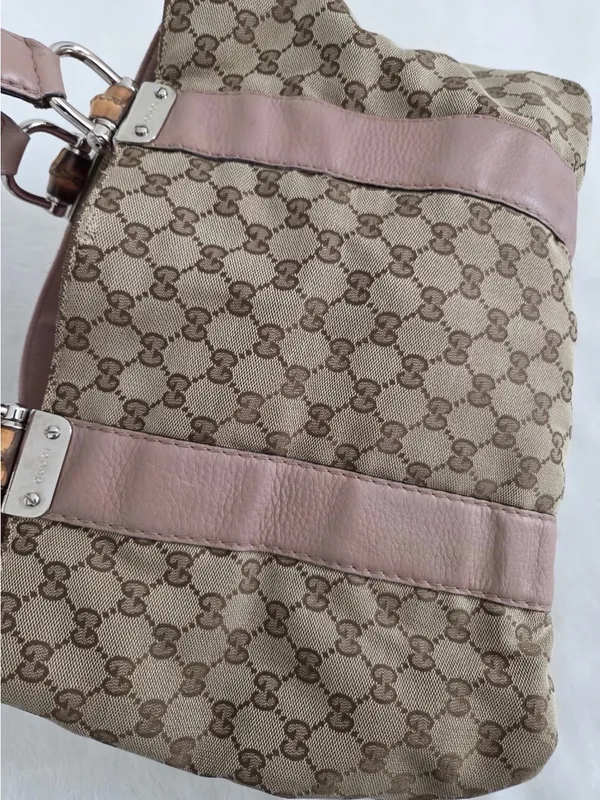 Gucci Monogram Medium Bamboo Bar Tote - Image 2