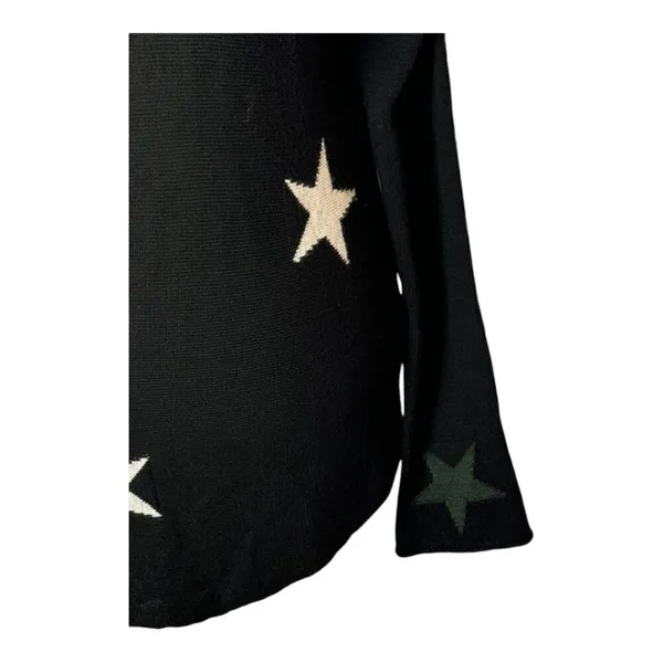 Rachel Zoe‎ Sweater Women Small Black Rayon Cashmere Blend Start Print Pullover - Image 6