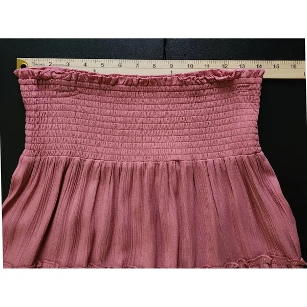 Hippie Rose Womens Cottagecore Mauve Smocked Tiered Mini Skirt, Medium‎ - Image 3
