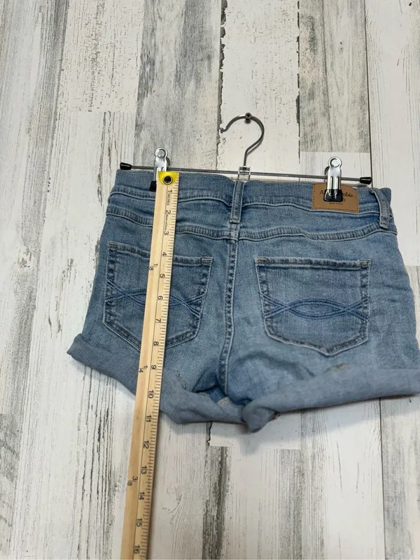 Abercrombie & Fitch Cuffed Denim Shorts Womens 00 R24 Light Wash Jean Shorts - Image 2