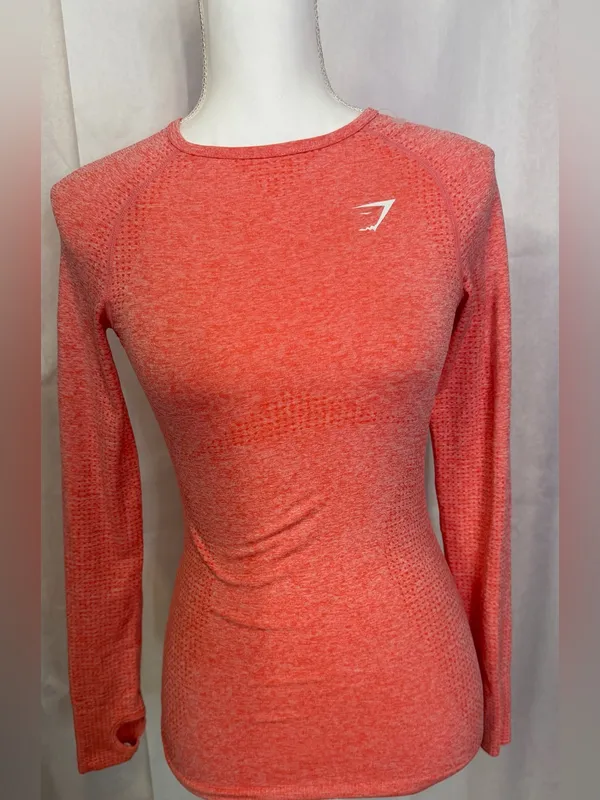 Gymshark Women’s Seamless Long Sleeve Top - Coral Pink - Image 3