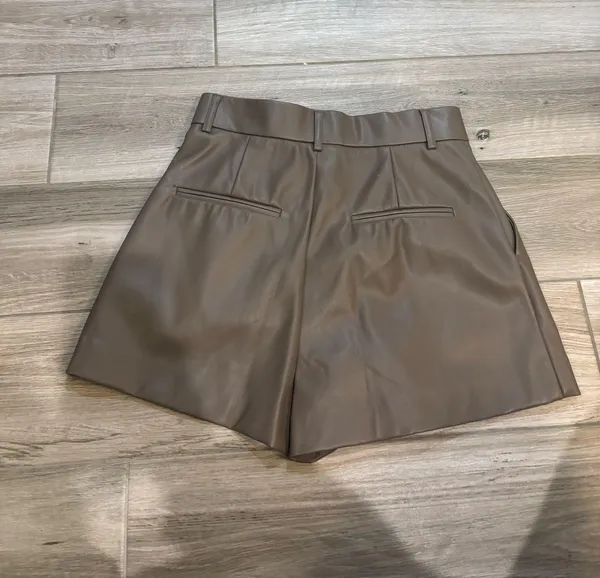 ZARA Leather Faux Shorts - Image 3