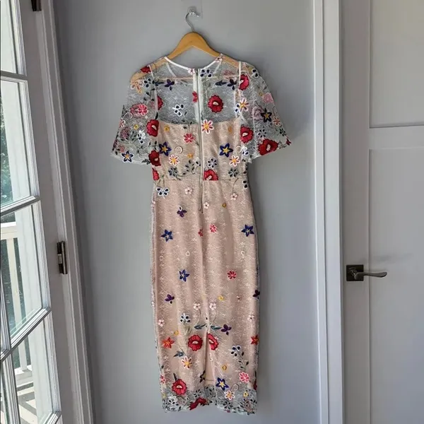 Just Me Floral Embroidered Midi Dress - Image 3