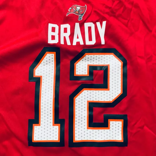 NFL Tampa Bay Bucs Buccaneers Tom Brady Sparkly Jersey Top - Image 3