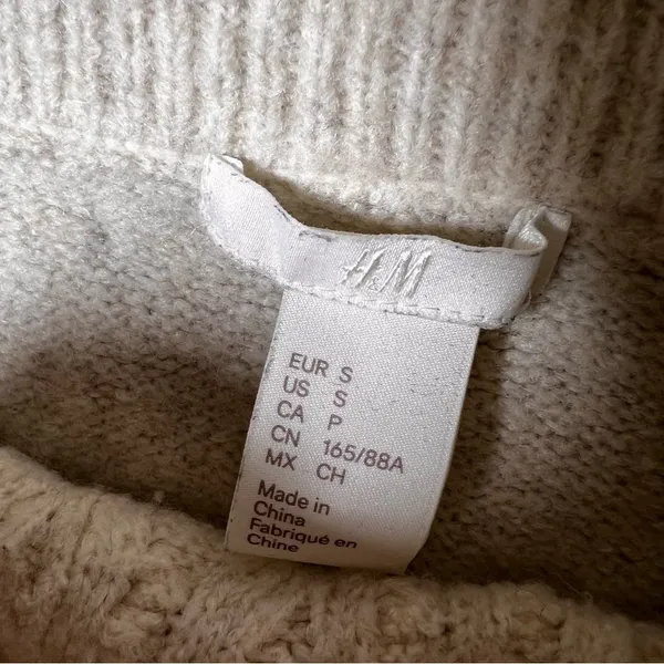 H&M Cream Cable Knit Cowl Neck Sweater - Image 6