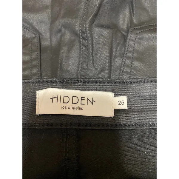 Hidden Women's Black Coated High Rise Skinny Flared Bootcut Trouser Pants Sz 25 - Image 3