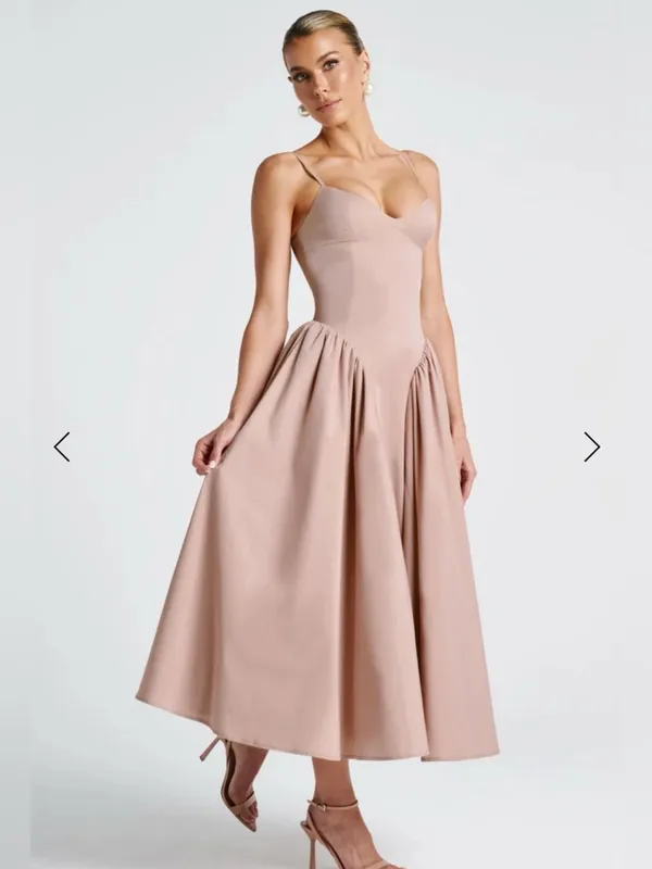 Babyboo NWT Women Medium Blush Soft Dusty Pink Balletcore Midi Princess Dress - Image 5