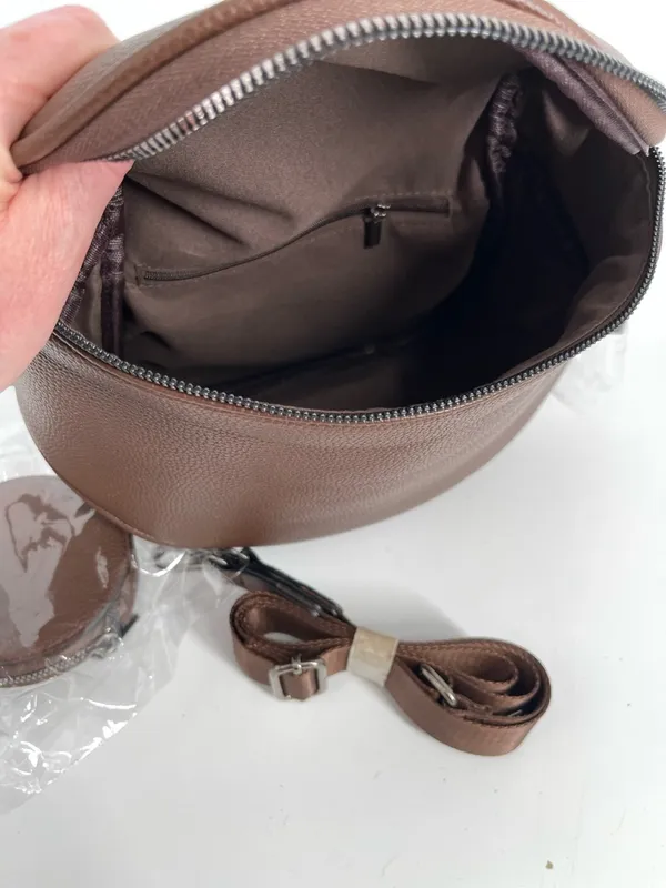 Brown Crossbody Saddle Bag‎ with Coin Pouch - Women - Image 8