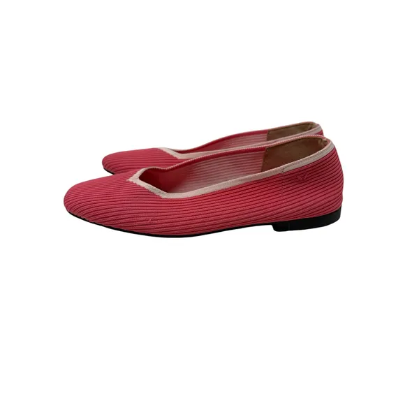 VIVAIA Margot Square Toe Knit Ballet Flats Pink Red Washable Shoes US 8 EU 39 - Image 10