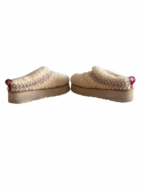 UGG Tazz Heritage Braid Slippers in Natural Shearling - Image 5