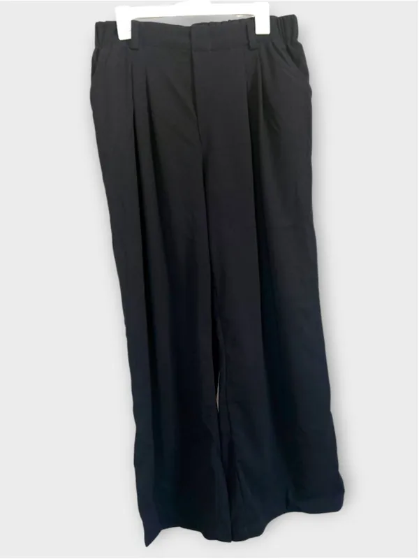 Size L (Reg) Halara High Waisted Plicated Side Pocket Wide Leg Waffle Work Pants - Image 3