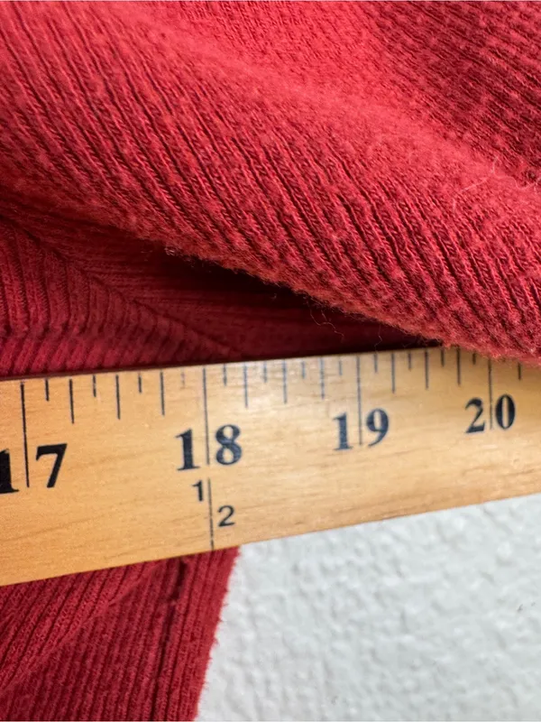 Madewell Red Ribbed Copped Henley Sweater Womens XS Casual Fall Long Sleeve - Image 3