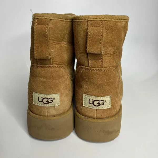 UGG Kristin slim ankle booties tan suede shearling pull‎ on women's 8.5 winter - Image 5