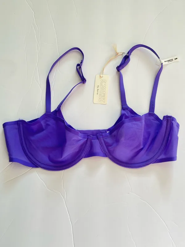 Aerie Smoothez Mesh Unlined Bra Purple Size 36B NEW NWT - Image 2