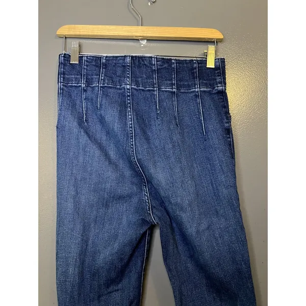 We The Free Jeans Women 29 Medium Blue High Rise Flare Paperbag Stretch Denim - Image 5