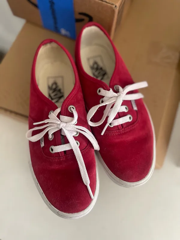 Vans Custom Authentic Suede Red - Image 3