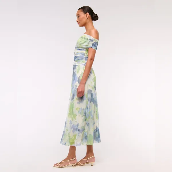 Abercrombie & Fitch Giselle Drop-Waist Mesh Maxi Dress XSP - Image 6