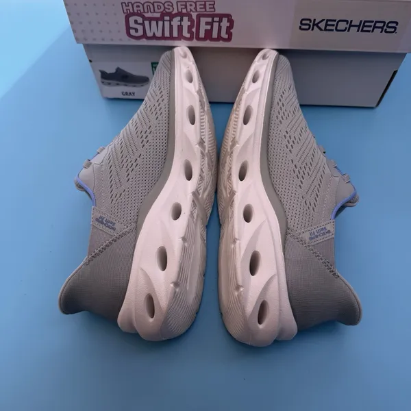 SKECHERS SWIFT FIT HANDS FREE ATHLETIC SNEAKERS SHOES WOMENS 7.5 Gray - Image 7