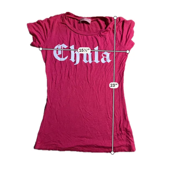 Ragdoll Chula Graphic Tee Red Short Sleeve Gothic Font T-Shirt Size‎ S - Image 3