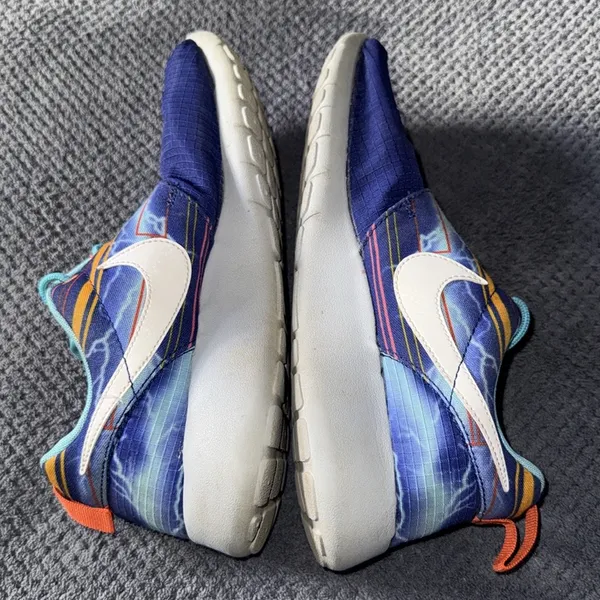 Nike Roshe One‎ Print Lightning Sneakers Youth 6.5Y Women's 8 Blue Multi Color - Image 6