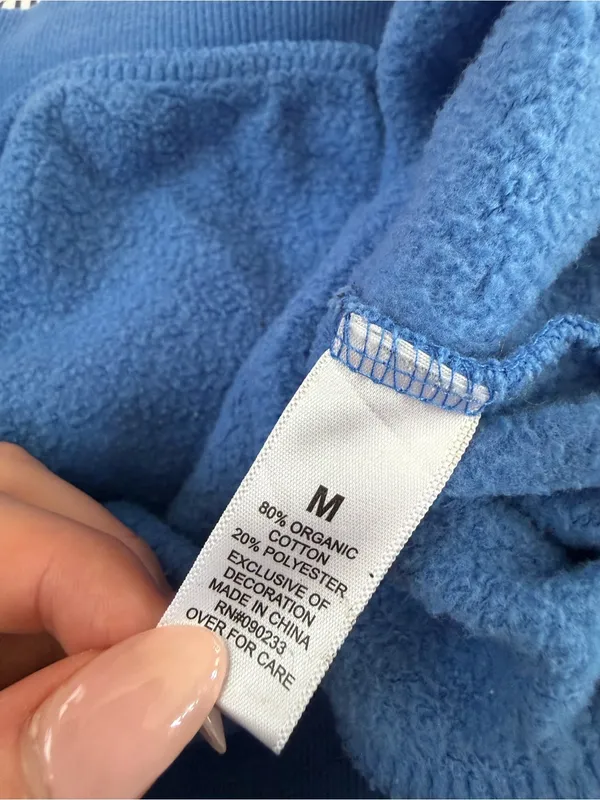 PacSun Off the Shoulder Be Authentic to Yourself Blue Crewneck Sweatshirt - Image 5