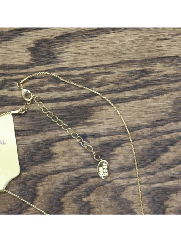 NWT Time and Tru Round Marble Gemstone Pendant Necklace Gold / Yellow 18" + 3" - Image 4