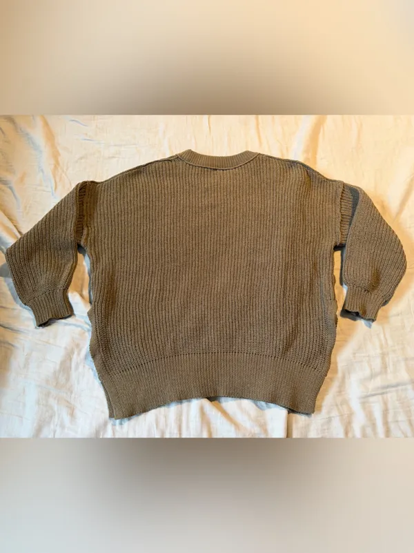 aerie Olive Ribbed Crewneck Sweater - Image 3