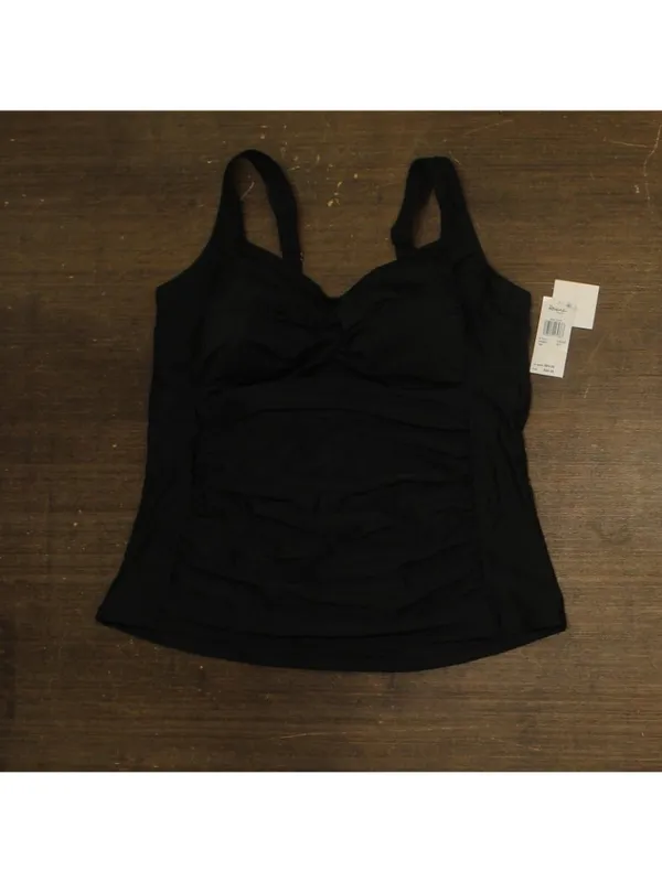 NWT Raisins Sweetheart Ruched Tankini Swim Top with Adjustable Straps Black 18W - Image 3