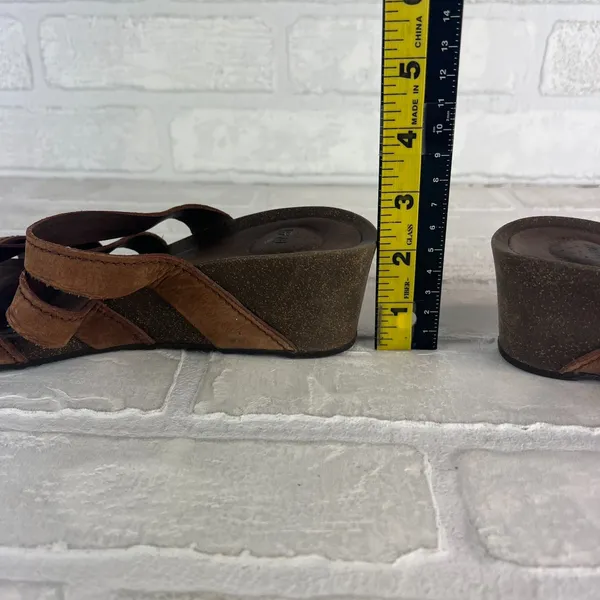 Teva Sandals Ysidro Slides Womens 8 Brown Slip On Wedge Cork Heel Casual 1015118 - Image 11